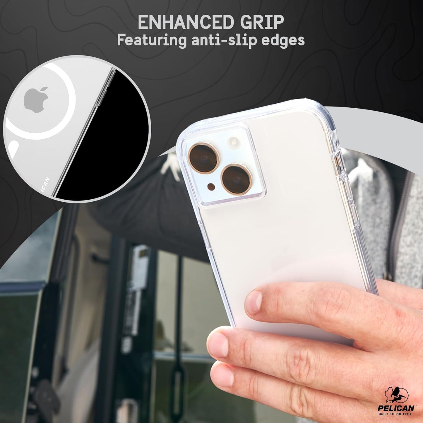 Pelican Ranger Series Case for iPhone 15 Plus 6.7", Wireless Charging Compatible, Anti-Yellow, 12ft Drop Protection