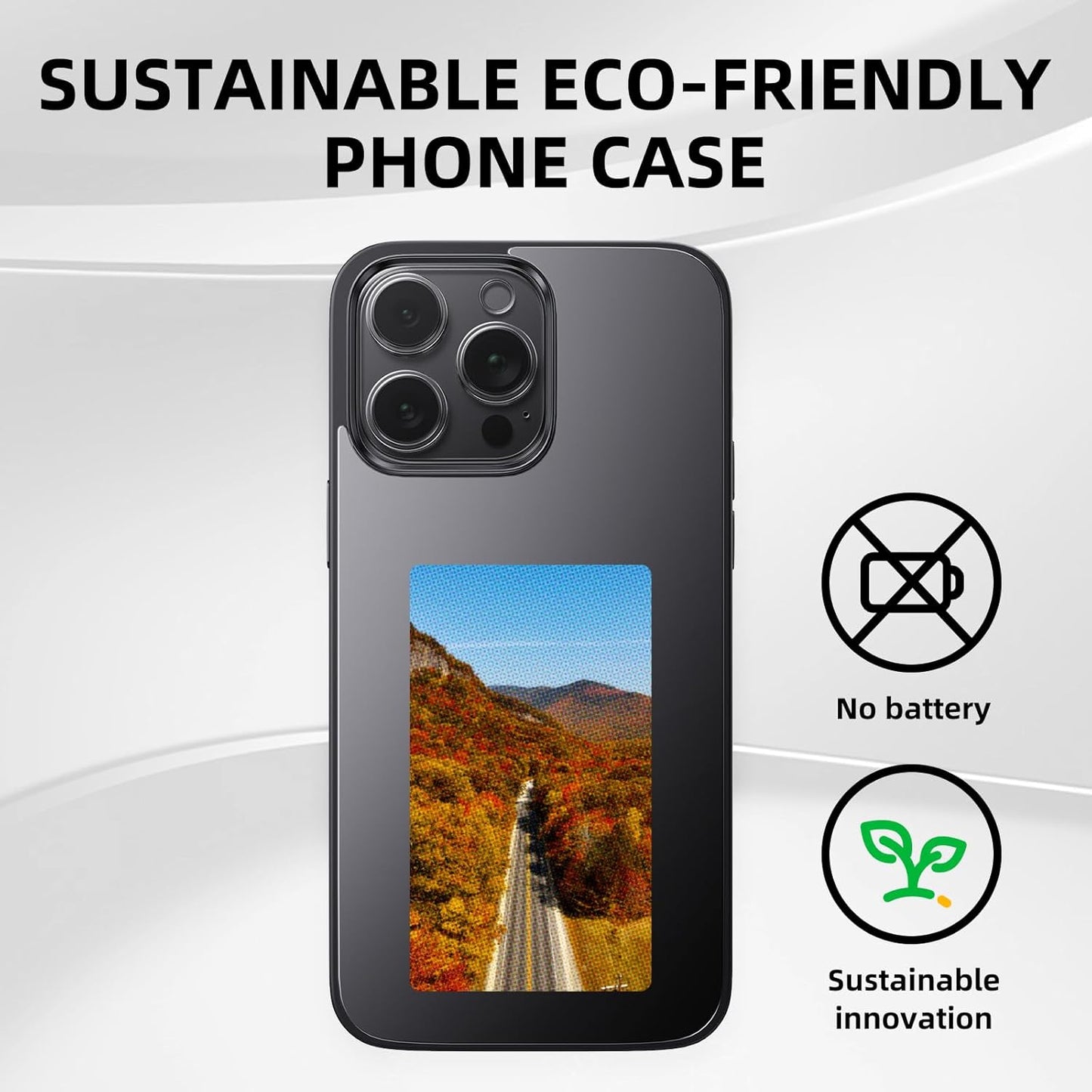 Ink Phone Case for iPhone 14 PRO MAX - Smart Picture Phone Case with APP Control, Black