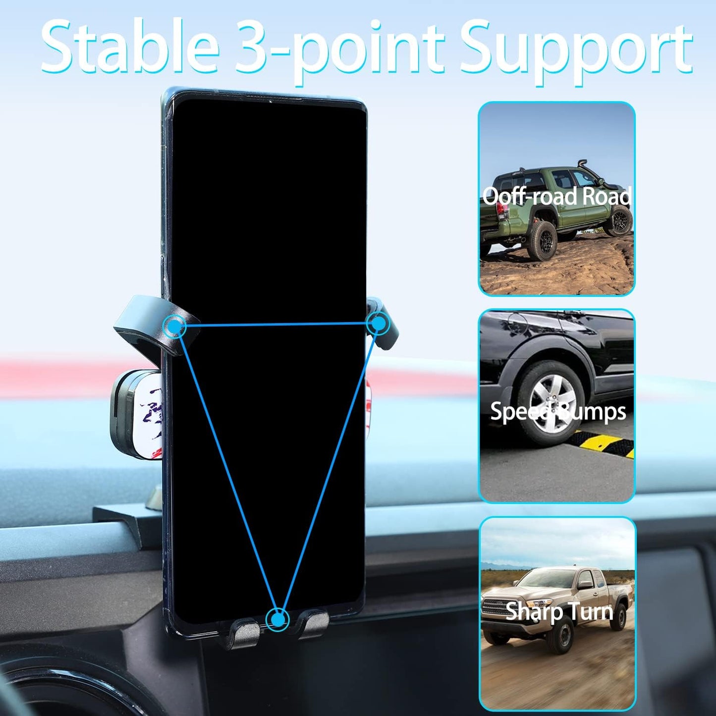 Lcojicep Car Phone Holder Compatible with Tacoma 2015-2023, Cell Phone Mount for All Mobile Phones (Style F)