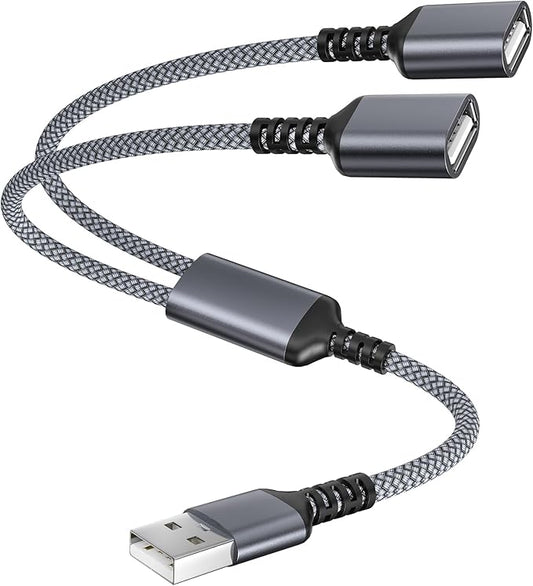 Itramax USB Splitter 3.3FT,USB-A 1 in 2 Out Y Cable Dual Port Extender Adapter,USBA Male to Female Extension Hub,Data Power Charger Splitter Converter for TV,PC,Laptop,MacBook,Keyboard,PS4,PS5,Mouse
