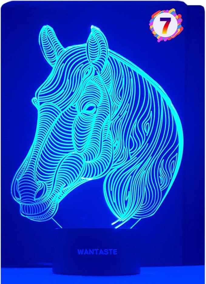 Horse 3D Decor Lamp Gifts for Boys Girls Room, Night Light Toys with Remote, Bedside Nightlight for Kids Baby