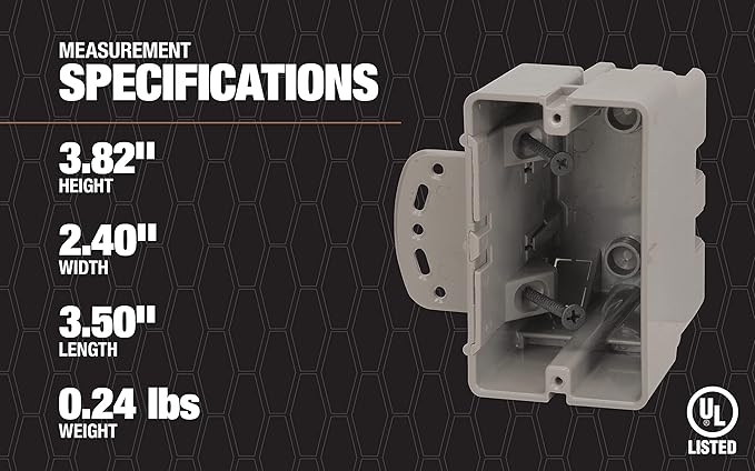Southwire MSBMMT1G 1 Gang Multi Mount Device Box with Depth Adjustable; Heavy Duty 42lb