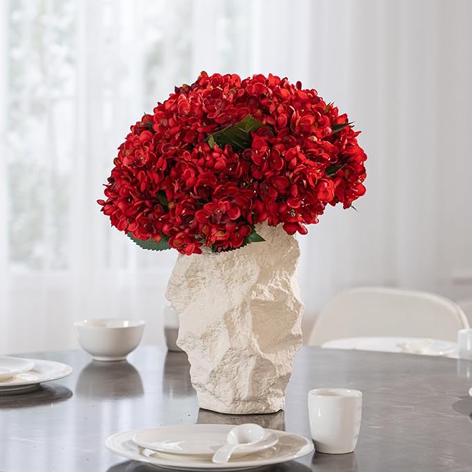 10PCS Faux Hydrangea Flower Hydrangea Artificial Flowers Hydrangea Bouquet Faux Flower Table Centerpieces for Home Wedding Bridal Bouquet Office Party DIY Floral Decor