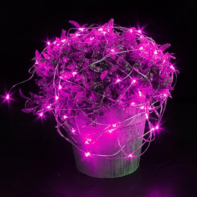 CYLAPEX 6 Pack Pink Fairy Lights String Battery Operated Fairy Lights Firefly Lights LED Starry String Lights 3.3ft 20 LEDs Silvery Copper Wire for Christmas DIY Decoration Costume Wedding Party