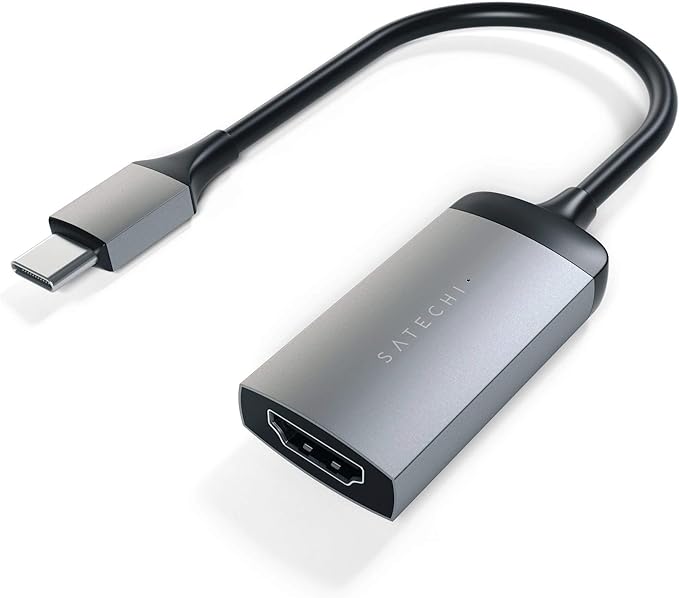 Satechi USB C to HDMI Adapter 4K (60Hz), USB C to HDMI for MacBook Air/Pro M5/M4, iPad Pro, iPhone 17, Dell, HP, Surface, Lenovo and More - Space Gray