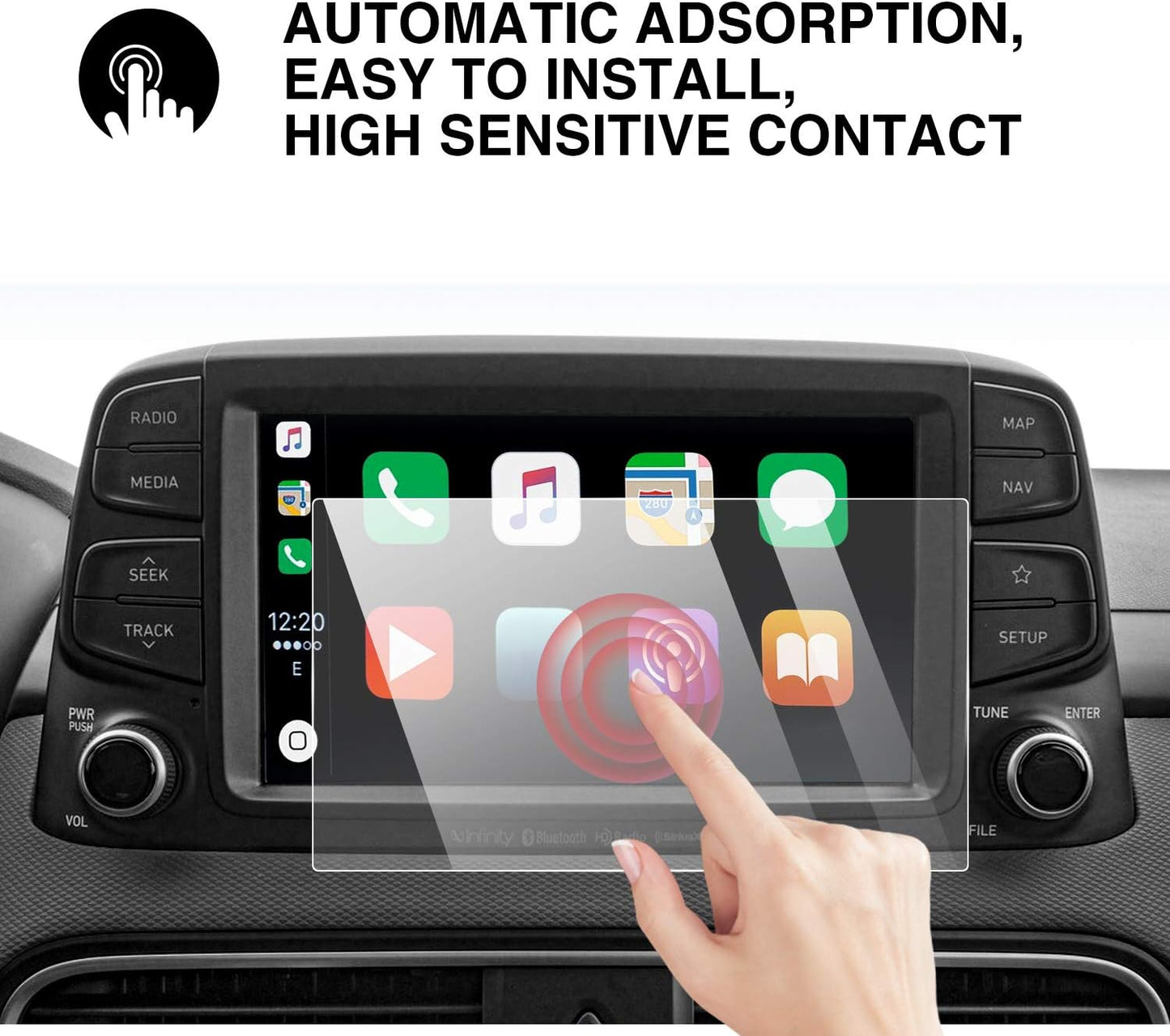 YEE PIN 2020 Kona Screen Protector for 2018-2020 Kona SEL, Tempered Glass Protective Film, HD Scratch Resistance