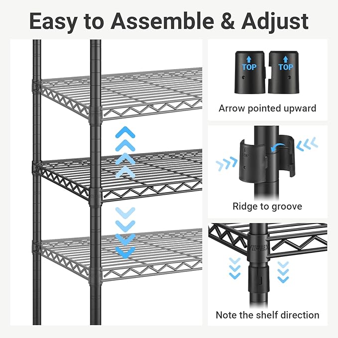 VIPEK V5C Heavy Duty Covered Clothes Rack Portable Closet Rack, Black Metal Clothing Rack with Black Upgarded Polyester Cover, Adjustable Custom Freestanding Closet Wardrobe, Max Load 800LBS