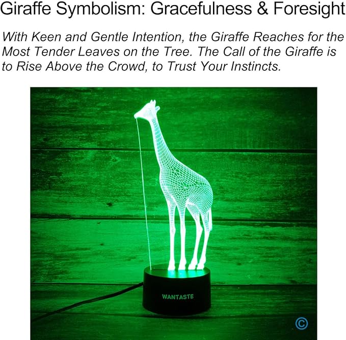 3D Giraffe Decor Lamp with Remote, 7 Color Changing Night Light Toys, Birthday Gift for Kids Girls Boys