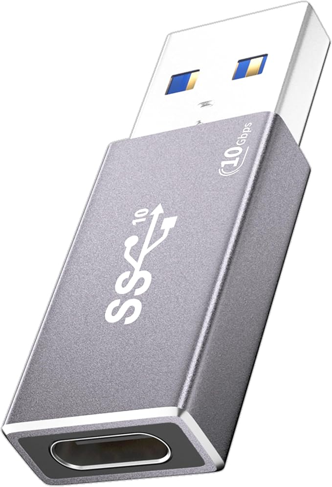 10Gbps Double Sided USB to USB C Adapter, Type C Female to USB 3.2 Male Adapter - 60W Fast Charging for iPhone 16 15 14 Plus Pro Max, Laptop, Samsung Galaxy S24 23, Car