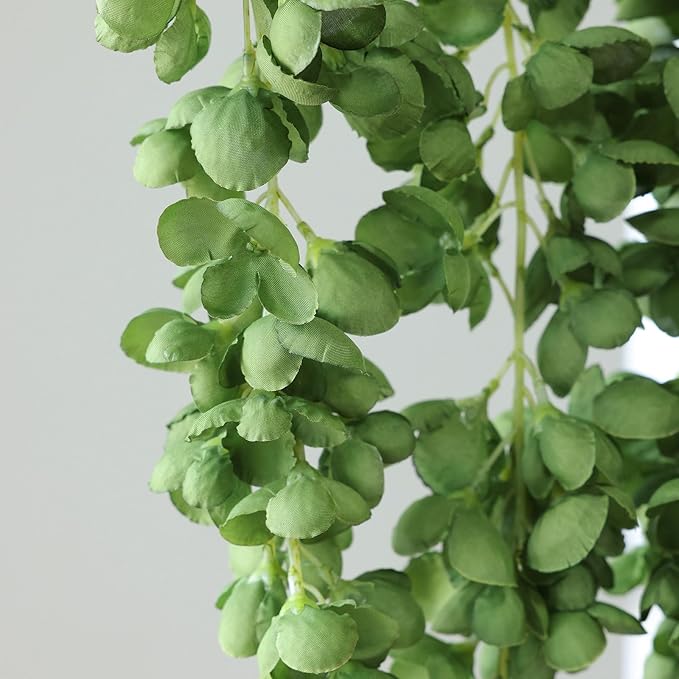 mizii 6Pcs Green Wisteria Hanging Flowers 48" Silk Wisteria Artificial Flowers Garland Vines Fake Hanging Flowers Decoration for Wedding Flower Wall Backdrop Centerpieces Party Room Decor (Green)