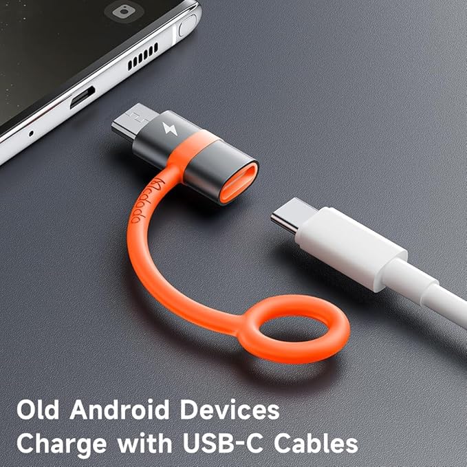 mcdodo USB-C to Micro USB Adapter with Lanyard-2Pack, Type C Female to Micro USB Male Convert Connector Support Charge & Data Transfer Fit Galaxy S7/S7 Edge,Nexus 5/6 and Micro USB Devices