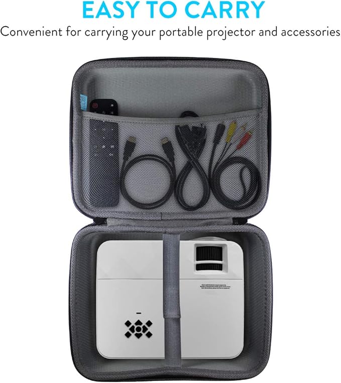 TUDIA EVA Empty Portable Hard Storage Carrying Travel Case For Mini Projector and Accessories Compatible with TMY, Aurzen, NICPOW, HAPPRUN, CiBest, HOMPOW, ELEPHAS, NISOO, PANSEBA, VOPLLS and NICPOW