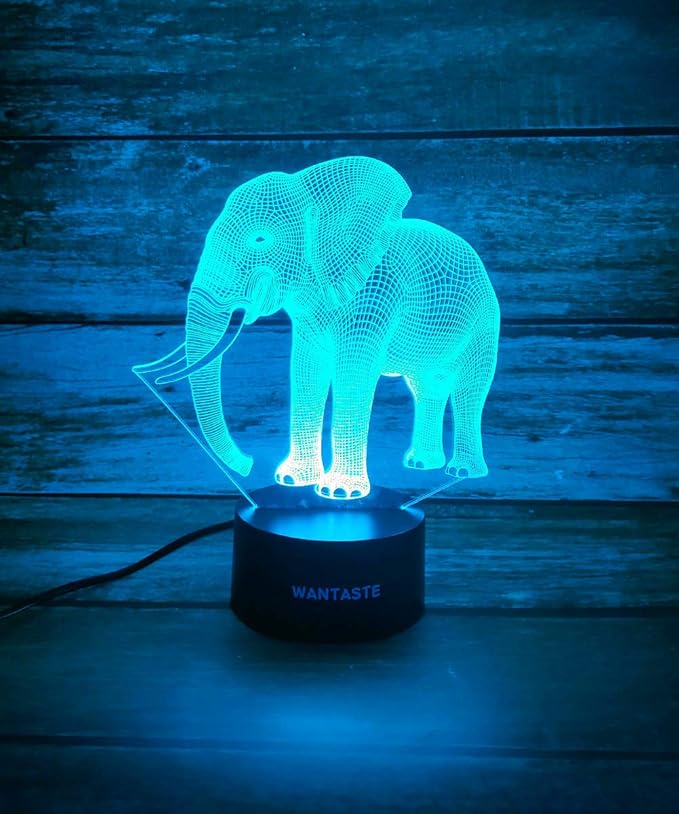 Elephant 3D Decor Lamp with Remote, Toys for Girls Boys Room, 7 Colors Changing Night Light Bedside Gifts for Kids Baby
