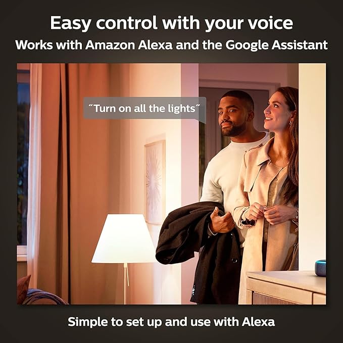 Philips Hue Smart 75W A19 LED Bulb - Soft Warm White Light - 1 Pack - 1100LM - E26 - Indoor - Control with Hue App - Works with Alexa, Google Assistant and Apple Homekit