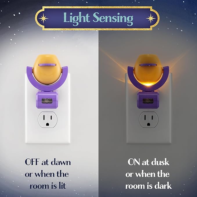 Projectables Disney Wish LED Night Light Plug-in Dusk-to-Dawn Projector Ideal for Kids Girls Boys Nursery Playroom Bathroom Bedroom 80089