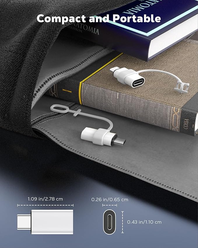 MoKo Lightning to USB C Adapter 2Pack, NOT for Earbuds/Headphones/OTG, USB-C to Lightning Adapter for iPhone 15/16 Pro/16 Pro Max/Plus,Galaxy S24,iPad, ONLY for Charging/Data Sync, White