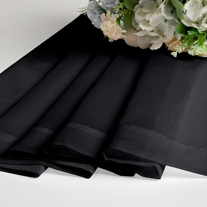 Chyhomenyc 2 Panels Solid Color Sheer Window Curtains 108 Inches Long, Elegant Window Voile Panels/Drapes/Treatment/Scarf for Bedroom Living Room Wedding Canopy (42X108 Inches, Black) 9 FT