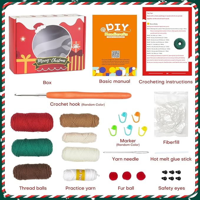 Wizardi Amigurumi DIY Crochet Kit - Christmas F07N8-M118