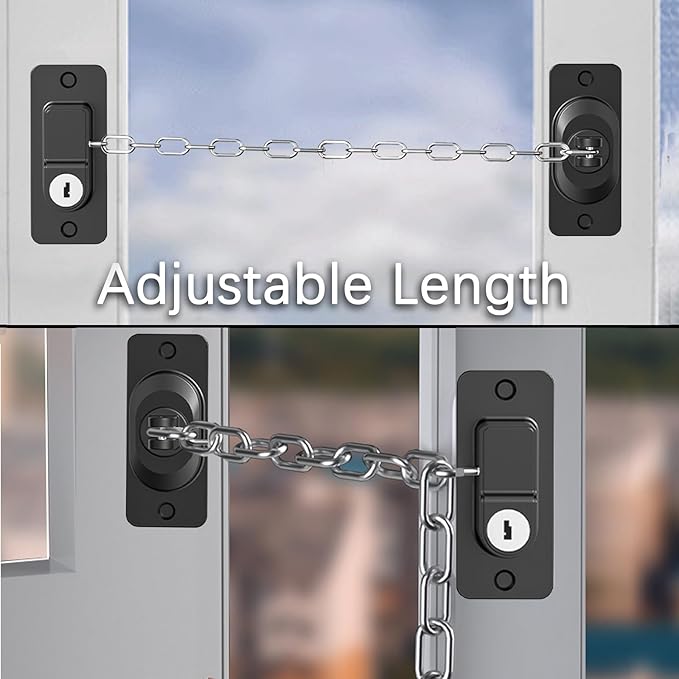 Child Proof Door Lock (2 Pack), Door Locks for Kids safety & Cat Door Latch, for Fridge Lock, Cabinet Locks, Window Locks and Baby Proofing, Strong non-marking Adhesive No Drilling (White)