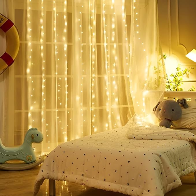 Moobibear 66Ft 200LED Plug-in Waterproof Fairy String Lights with 8 Lighting Modes - Indoor & Outdoor Decor for Bedroom, Girl’s Room, Garden, Party, Christmas - Warm White Twinkle Lights