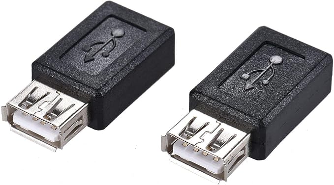 3-Pack USB 2.0 A Female to Micro USB Female Adapter Converter Connector Support Data Sync & Charging