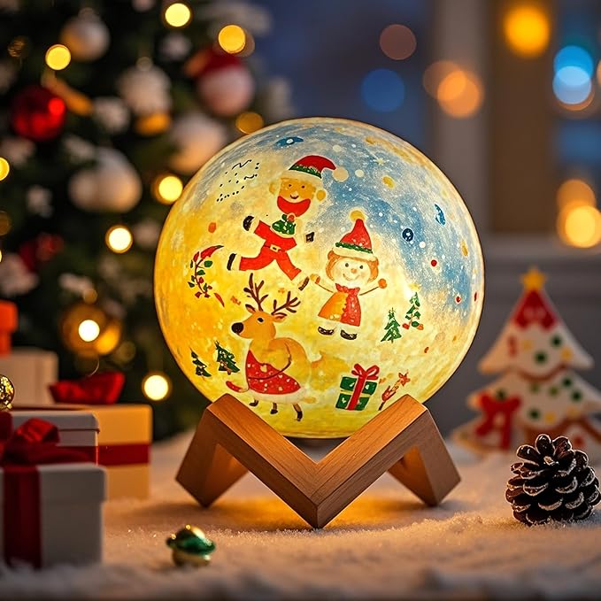 Paint Your Own Moon Lamp Kit, Cool Gifts DIY 3D Moon Night Light, Arts and Crafts for Kids Ages 8-12, Space Art Supplies Craft Kits, Girls Boy Birthday & Christmas Gifts Ages 3 4 5 6 7 8 9 10 11 12+