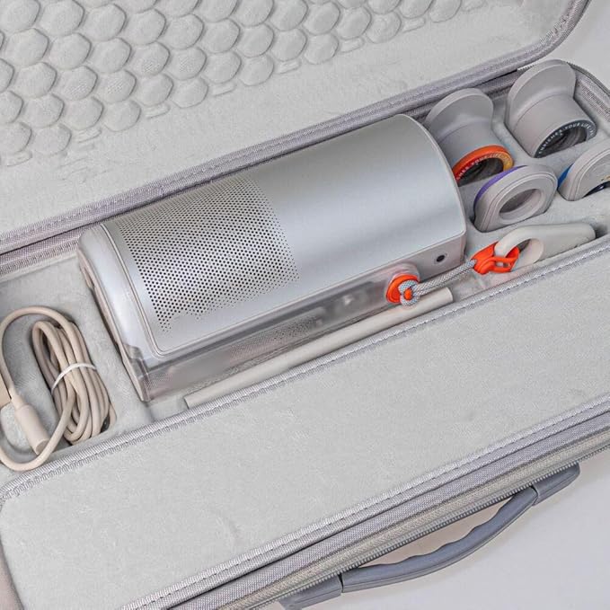Carrying Case Protective Hard Travel Case For X-GIMI For M-oGo 4 2025 Portable Projector Storage Bag With Custom EVA Interior With Compartments Waterproof Anti-shock Storage Container Grey