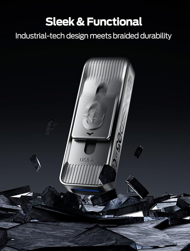 MOVE SPEED 128GB Solid State Drives with Dual Ports & Push-Pull Design — 560MB/s Read Speed, Type C + USB 3.2 Drive Portable ssd for iPhone 15/16/Android/Mac