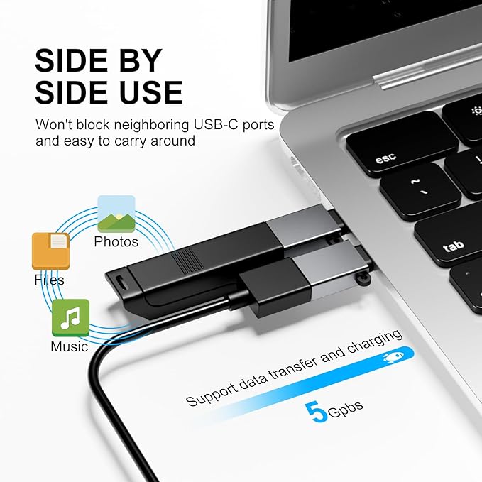 USB to USB C Adapter 4 Pack,USB C to USB A Adapter,USB-A Type C Male Female OTG Adaptor,USBA to USBC Converter for Phones,MacBook,iPad,Laptop,Tablet(Grey)