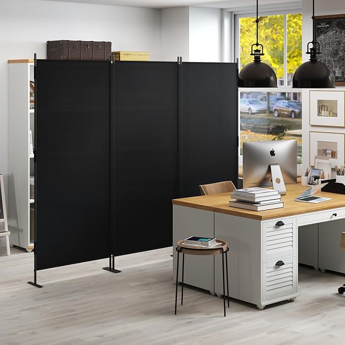 JAXPETY 2PCS Room Divider Panel 6ft Tall Privacy Screen for Room Separation, Folding and Portable Office Wall Dividers 88" W x 73" H