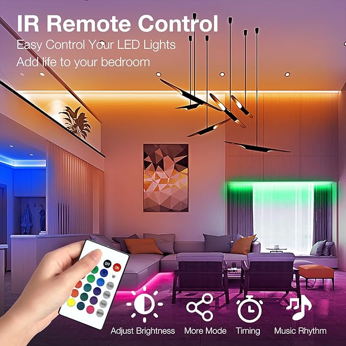 DAYBETTER LED Strip Lights 400 ft, Smart Light with App Remote Control, RGB LED Lights for Bedroom, Music Sync Color Changing for Room Home Decor Party Festival Halloween, Christmas (4 Rolls)
