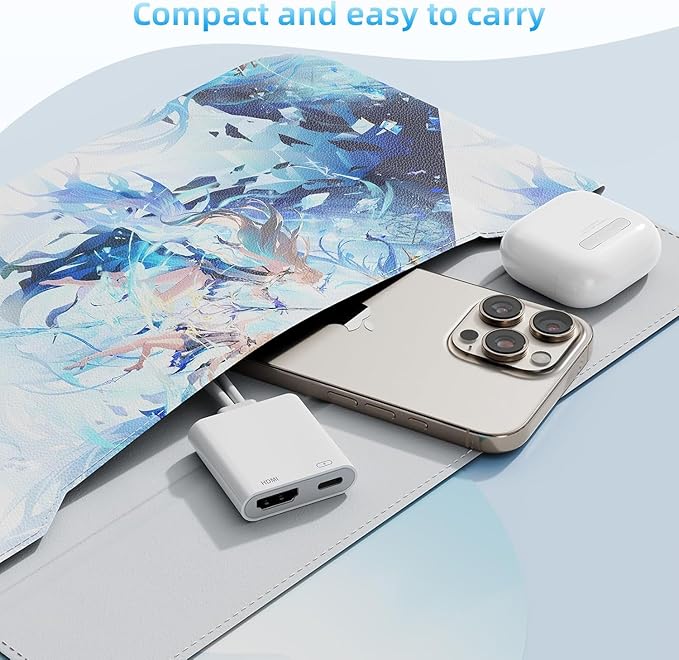 USB-C and Lightning to HDMI Adapter for iPhone ipad to TV [2025 New, MFi Certified],4K@60 Hz Sync Screen Apple Lightning to Digital AV Adapter for MacBook, iPhone16/15,iPad to TV/Projector/Monitor