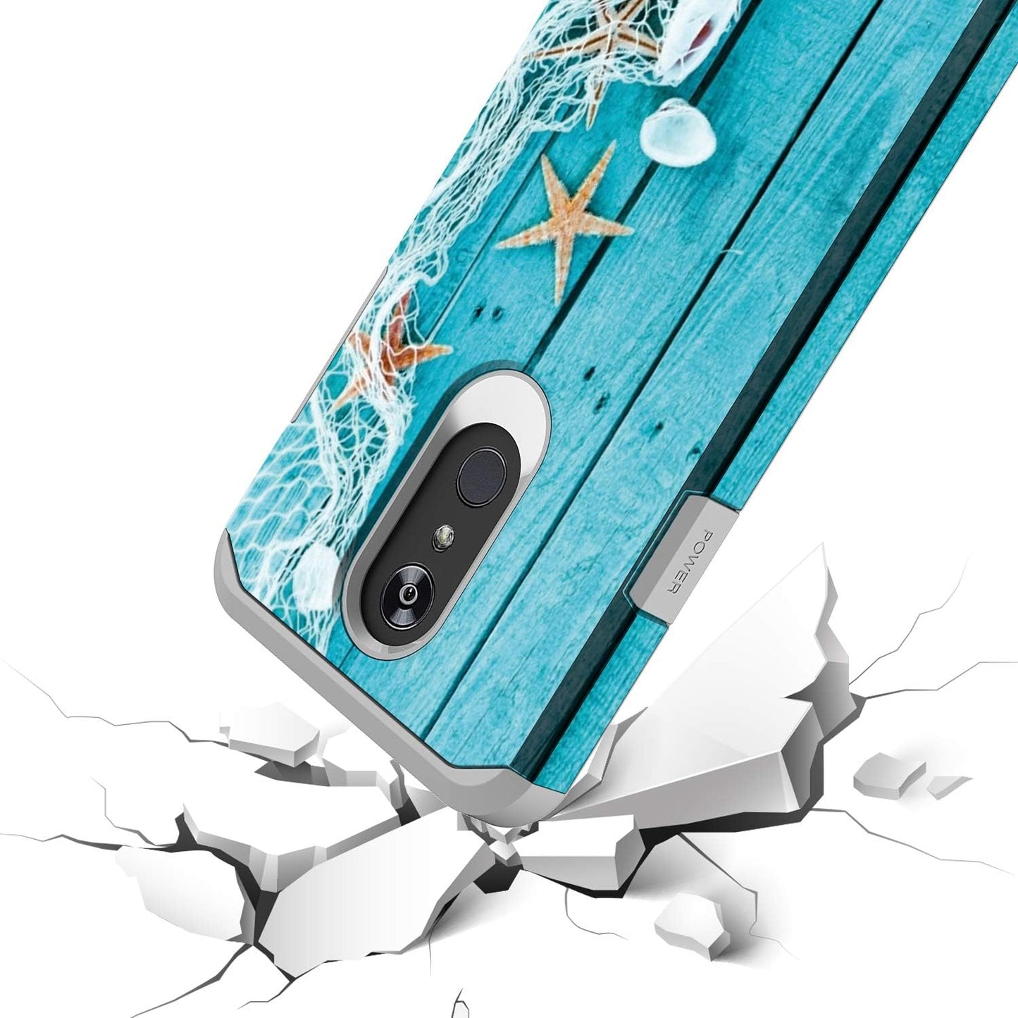 Rosebono Compatible Case for LG Stylo 5 / Stylo 5 Plus - Slim Hybrid Dual Layer Shockproof Hard Cover (Starfish)