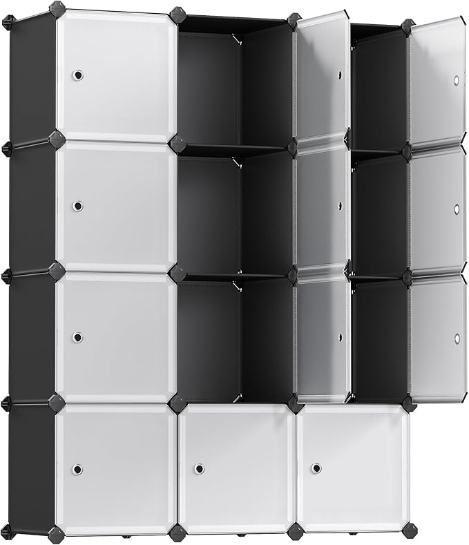 SONGMICS Cube Storage Organizer, 12-Cube Closet Storage Shelves, Modular Bookcase, Black ULPC34HV1