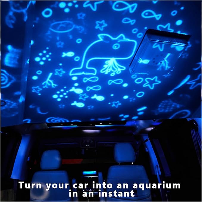 Kids Night Light Projector - USB Star Light Projector with 360 Rotation, 7 Sets of Film