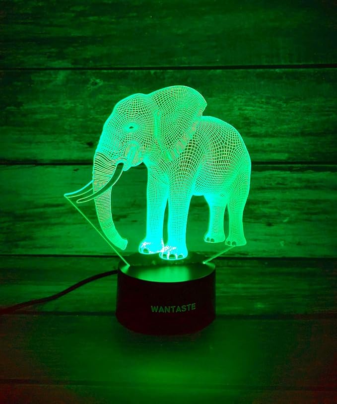 Elephant 3D Decor Lamp with Remote, Toys for Girls Boys Room, 7 Colors Changing Night Light Bedside Gifts for Kids Baby