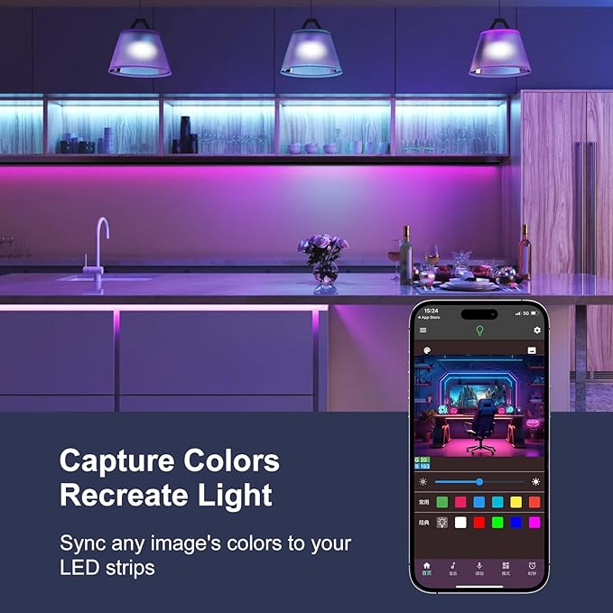 200 FT Led Lights for Bedroom, Music Synchronized Smart Led Strip Lights, Ultra Long with Remote Application Control Bluetooth LED Lights, Color Change RGB Light