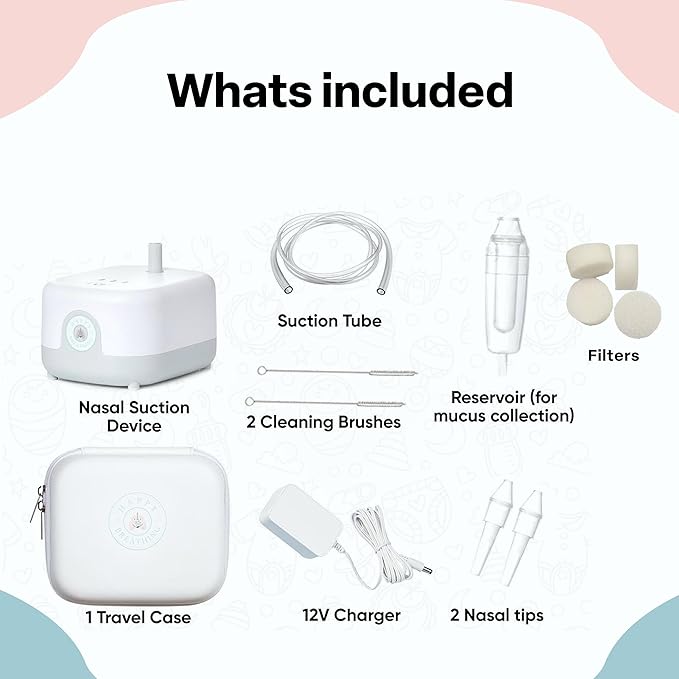 Hospital Grade Nasal Aspirator For Baby – Electric Nose Sucker for Baby & Toddler with 3-Level Suction, Portable & Rechargeable Mucus Removal for Breathing Relief, Cordless Booger Sucker & Snot Sucker