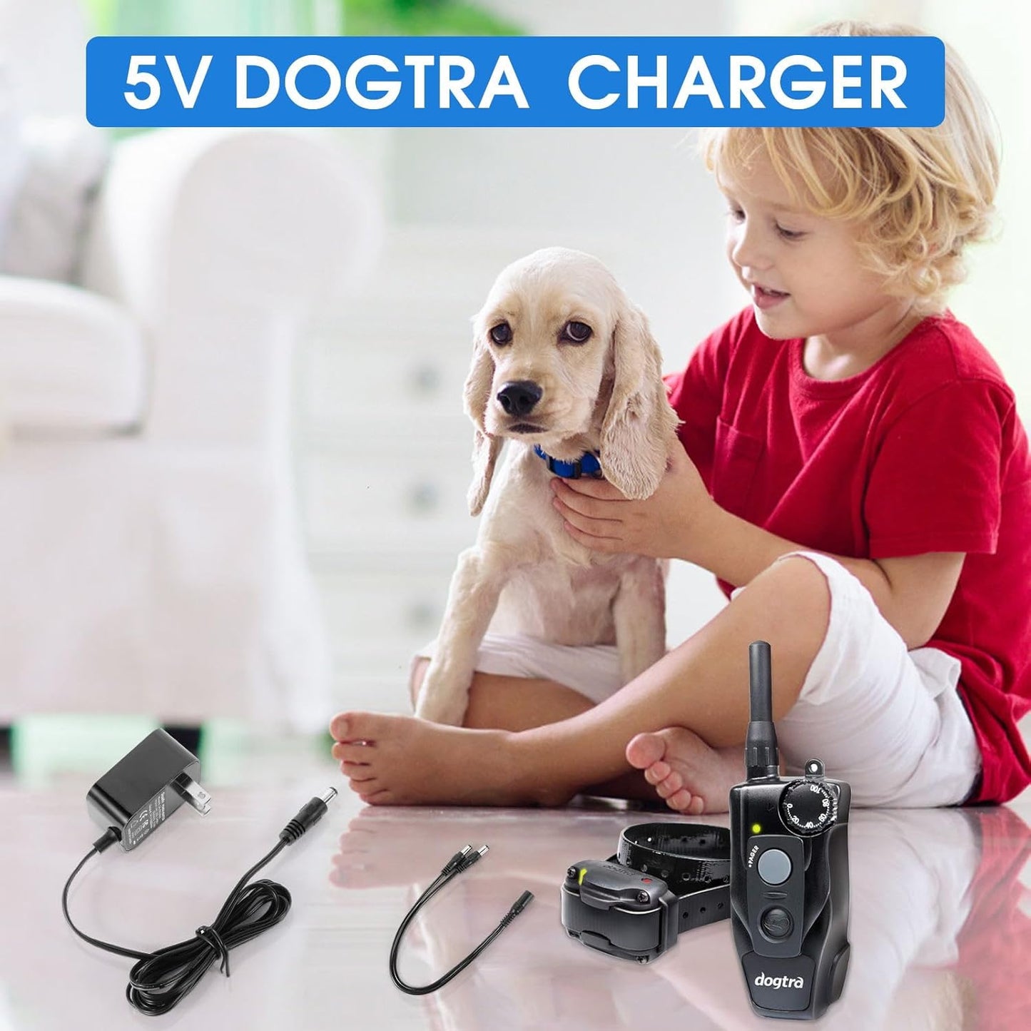Dogtra Charger, Compatible with YS300, YS600, EF-3000, 280C, 282C, 200C, 202C, Dogtra Charger with 5-5 Splitter Cable