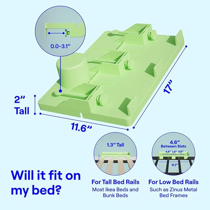 BedShelfie Bedside Shelf for Bunk Bed & Top Bunk, College Dorm Room Essentials, Clip On Nightstand, Bed Side Table Tray Organizer - Cup Holder, White