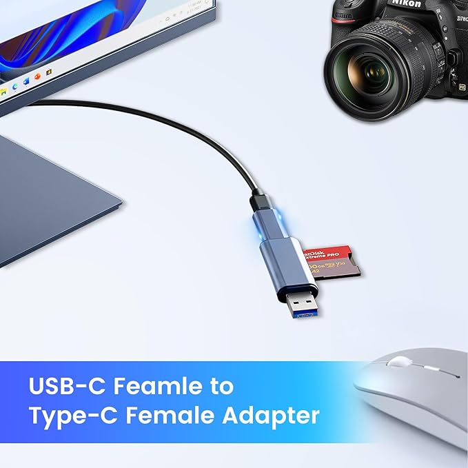 USB C Female-to-Female Coupler (2 Pack), USB4.0 Type C Connector 40Gbps 100W Data Transfer Connector Fast Charge Type C OTG for TV PC Laptop Tablet Phone and More USB-C Devices