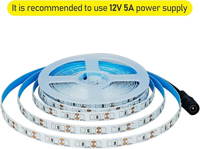 12V 5M/16.4ft LED Strip Light Red 600LEDs Flexible SMD2835 High Brightness No-Waterproof IP20 LED Tape Lights for Bedroom Christmas Party etc(No Power Supply)
