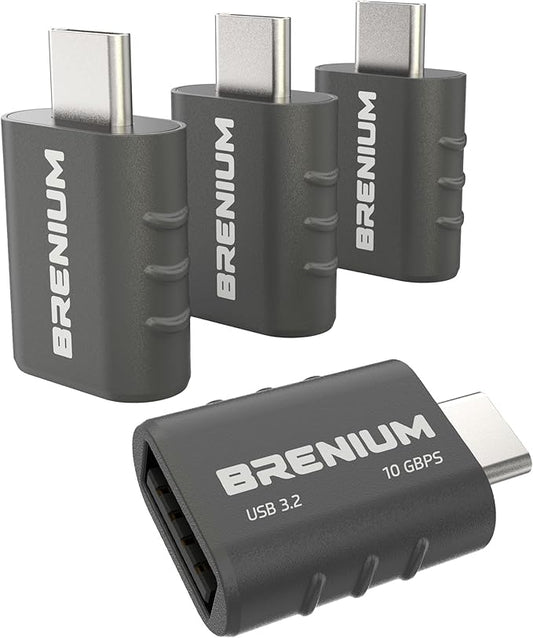 USB C to USB Adapter 4-Pack, USB 3.2, 10Gbps, Type C Male to A Female, Compatible with Apple MacBook, Microsoft Surface, Dell (USB-A to USB-C)