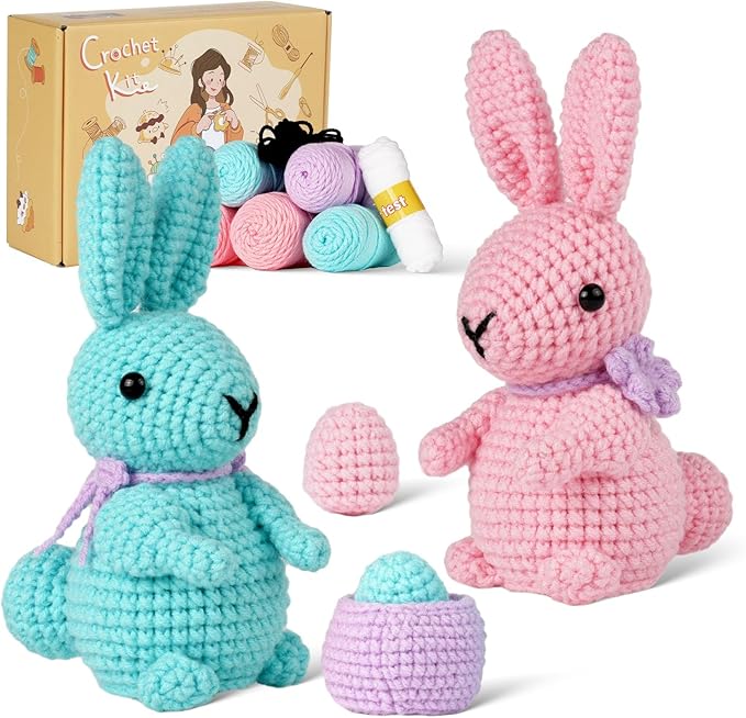 Wizardi Amigurumi DIY Crochet Kit - Rabbits F07N8-M172