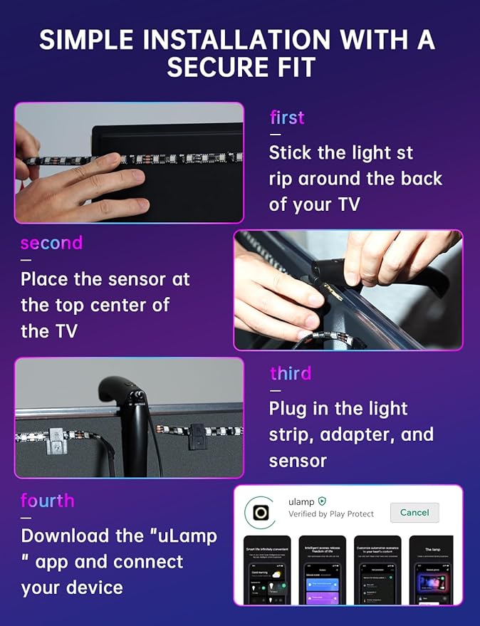 TV Lights That Change with TV, 18ft LED Lights for 75-85 Inch TVs & PC Monitors, Smart App Control TV Backlight Sync to Screen, USB-C Powered RGB LED Strip Lighting