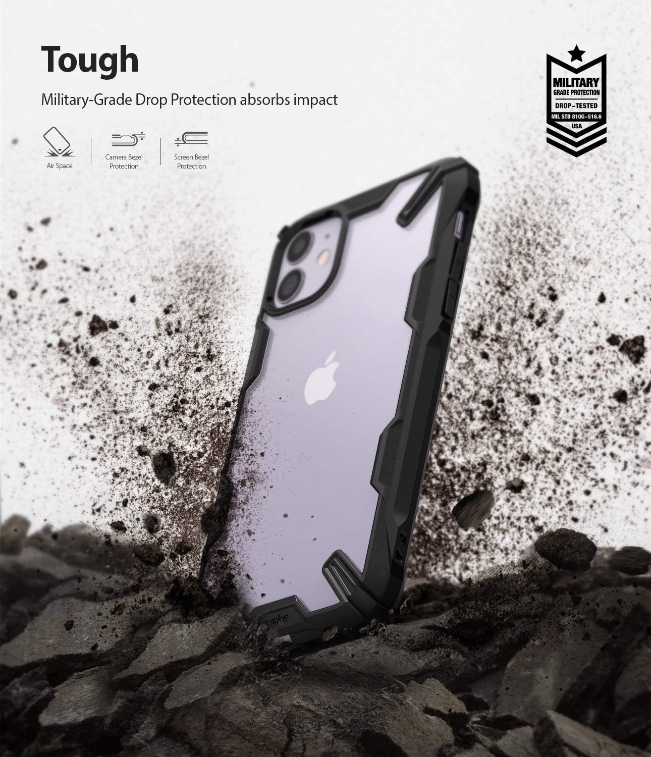 Ringke Fusion-X Compatible iPhone 11 Case, Edge Protection Design, Scrape Resistant Case Cover, Black