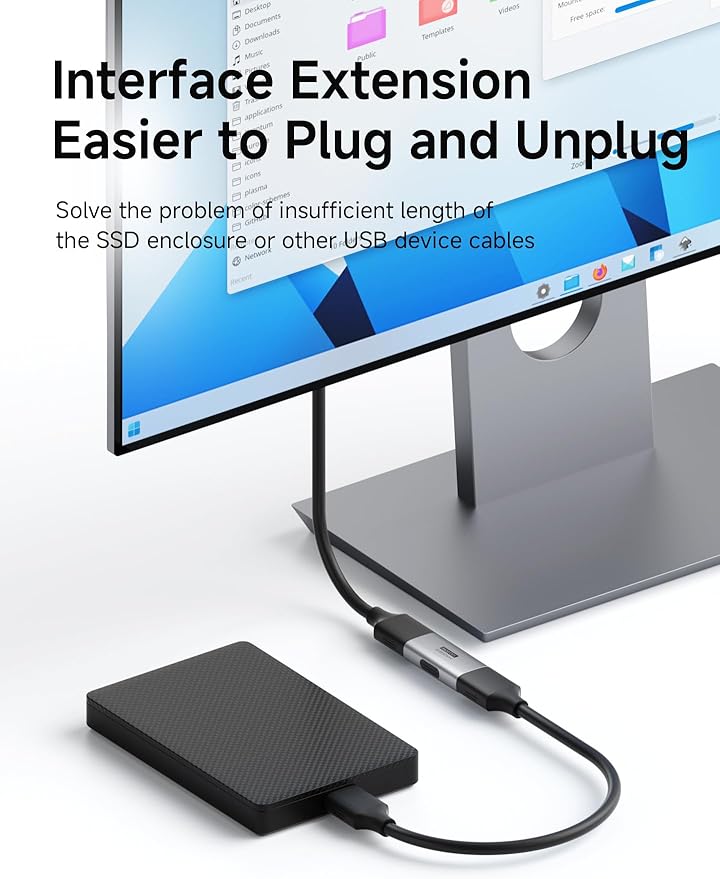 Hagibis USB 3.2 Adapter 2 Pack, USB A Female to Female Connector OTG Adapter 10Gbps 60W Cable Extender for Laptops Charger PC Car Mouse Keyboard (AA30)