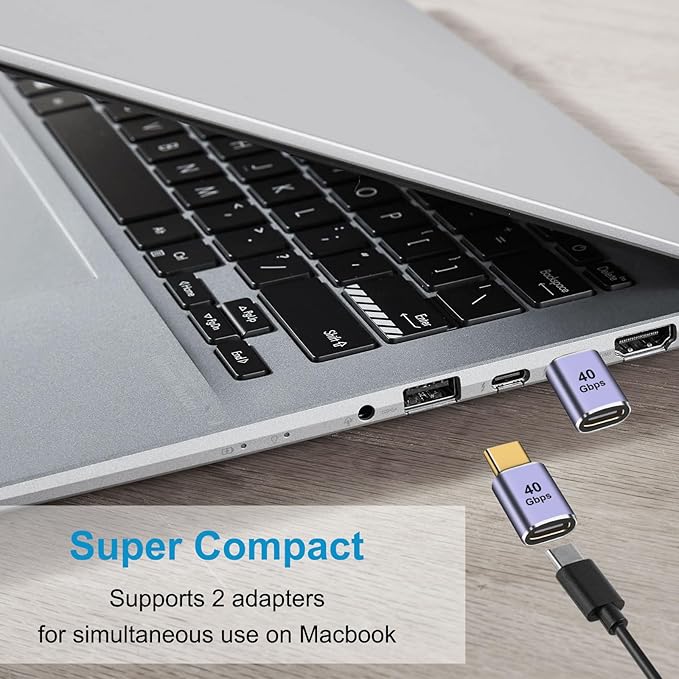4pcs USB C Male to Female Adapter, USB C Male to Female Connector, USB Type C Adapter Extender Support 100W, 40Gbps, 8K@60Hz for Steam Deck, MacBook,Thunderbolt ect(F-M Straight)