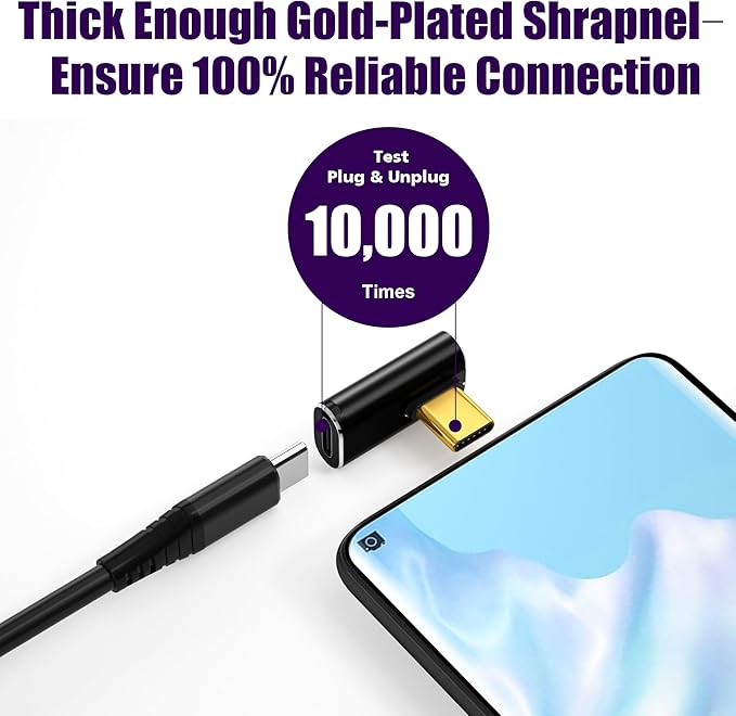 AGVEE 2 Pack Mid Angle USB4 USB-C Male to USB-C Female Adapter Converter Video USB 4.0 240W 40G Data Extension Coupler Connector, Black