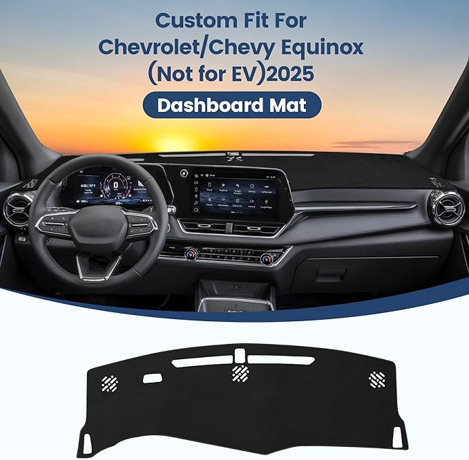 Dashboard Cover Mat Custom Fit for 2025 2026 Chevy Equinox (Not for EV) Dash Cover Nonslip Dash Mat Protector Sunshade No Glare Black